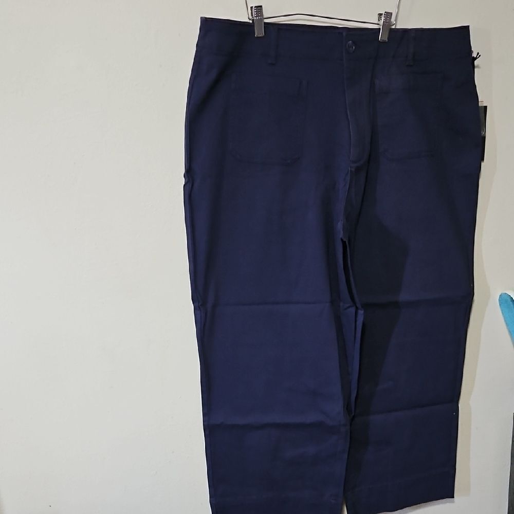 Kathy Ireland Blue Straight Leg Pants - Picture 1 of 8
